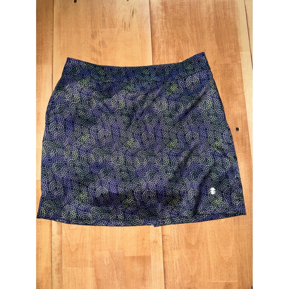 IZOD Golf Women Navy Purple Lime Geometric Print Athletic Skort Size 8